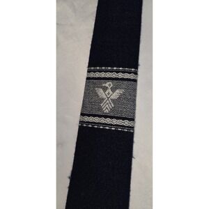 Peruvian Llama Alpaca Wool Tie Blue & White 3" x 56"